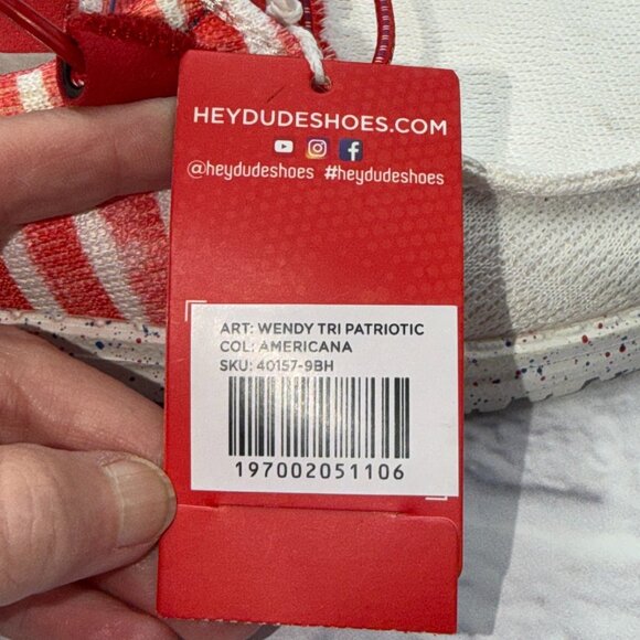 Hey Dude Wendy Patriotic Americana Slip On Shoes Women's Size 5 USA Flag NEW - Picture 11 of 13